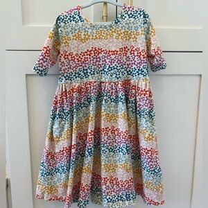 Hanna Andersson- skater dress- rainbow flower, so sweet, great for school.